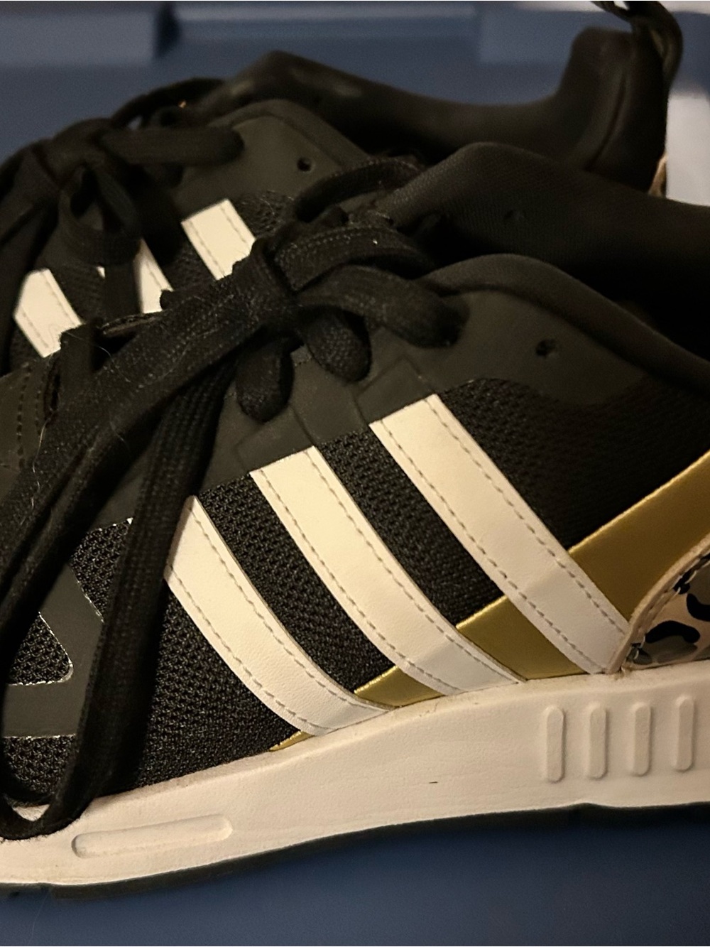 adidas Black White and Gold Women's Lifestyle Sneakers